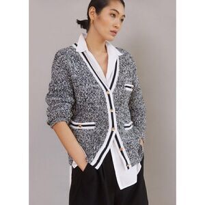 ANTHROPOLOGIE MAEVE Tweed Boyfriend Cardigan - size MP